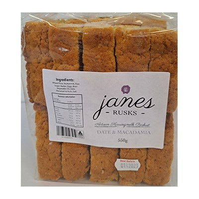 Janes Rusks - Date and Macadamia