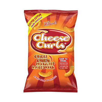 Willards Cheese Curls Chilli Cheese 150g - BB: 24/01/2024