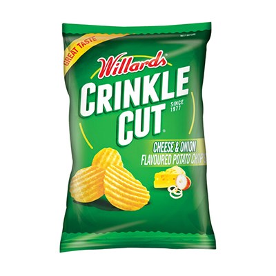 Willards Crinkle Cut Cheese & Onion 125g - BB: 16/11/2023